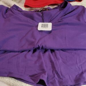 Sheila Rose Purple V-Neck T Shirt Dress With Pockets
